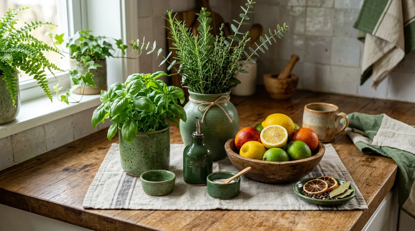 Keep the walls and trim aligned with the kitchen mood inspiration for a green kitchen.